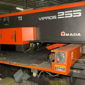 AMADA VIPROS 255 CNC TURRET PUNCH WITH AMADA MP 1225NJ Sheet Loader Set-up