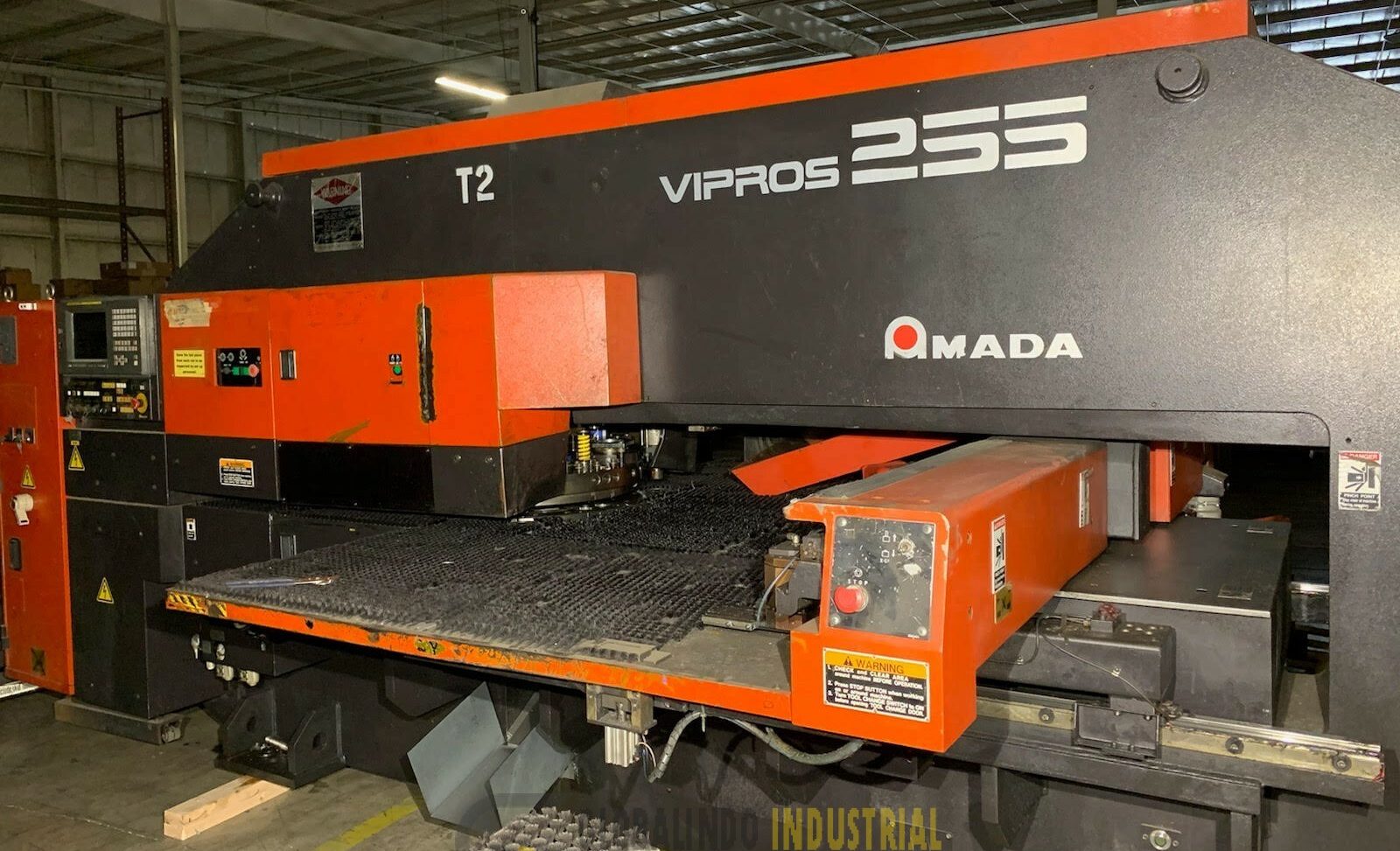 AMADA VIPROS 255 CNC TURRET PUNCH WITH AMADA MP 1225NJ Sheet Loader Set-up