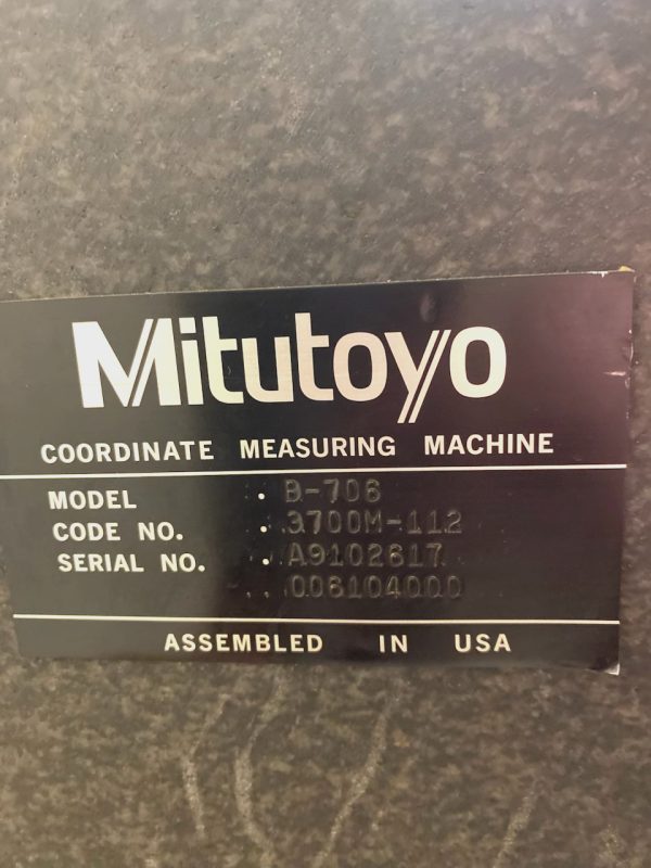MITUTOYO B706 24x18 Coordinate Measuring Machine CMM w QUATRA CHECK - Image 3