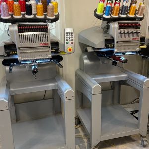 Two Melco EMT16 Embroidery Machines